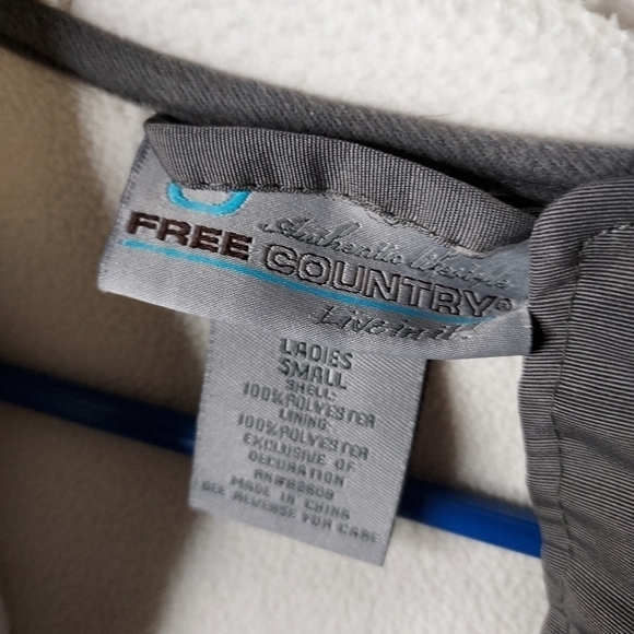 Free Country hoodie jacket small mirco-fleece off white& gray - Picture 5 of 16